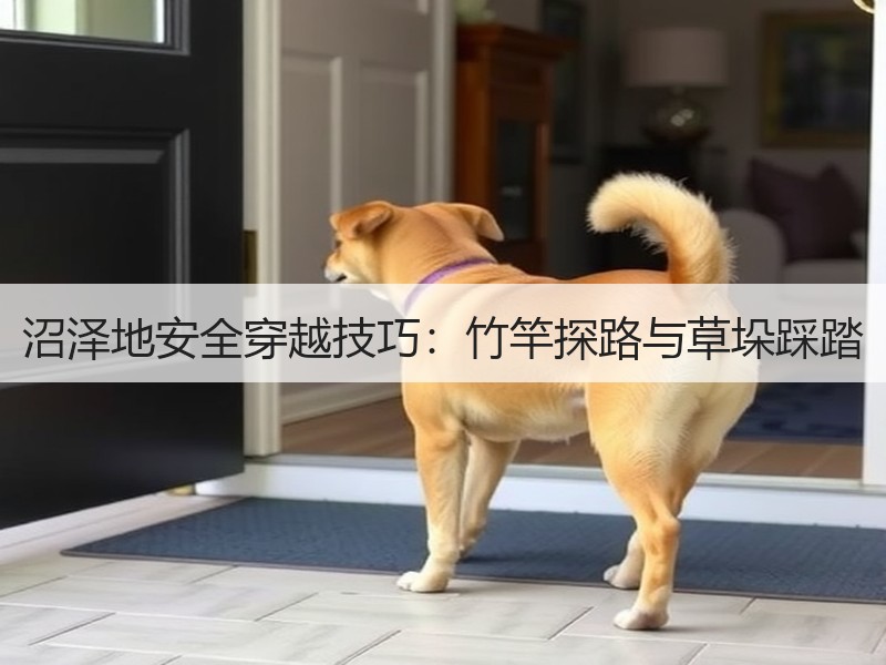 沼泽地安全穿越技巧：竹竿探路与草垛踩踏
